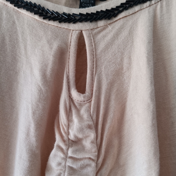 Y2K 2b Bebe Cream Black Beaded Accent Tunic Top M - Picture 3 of 10